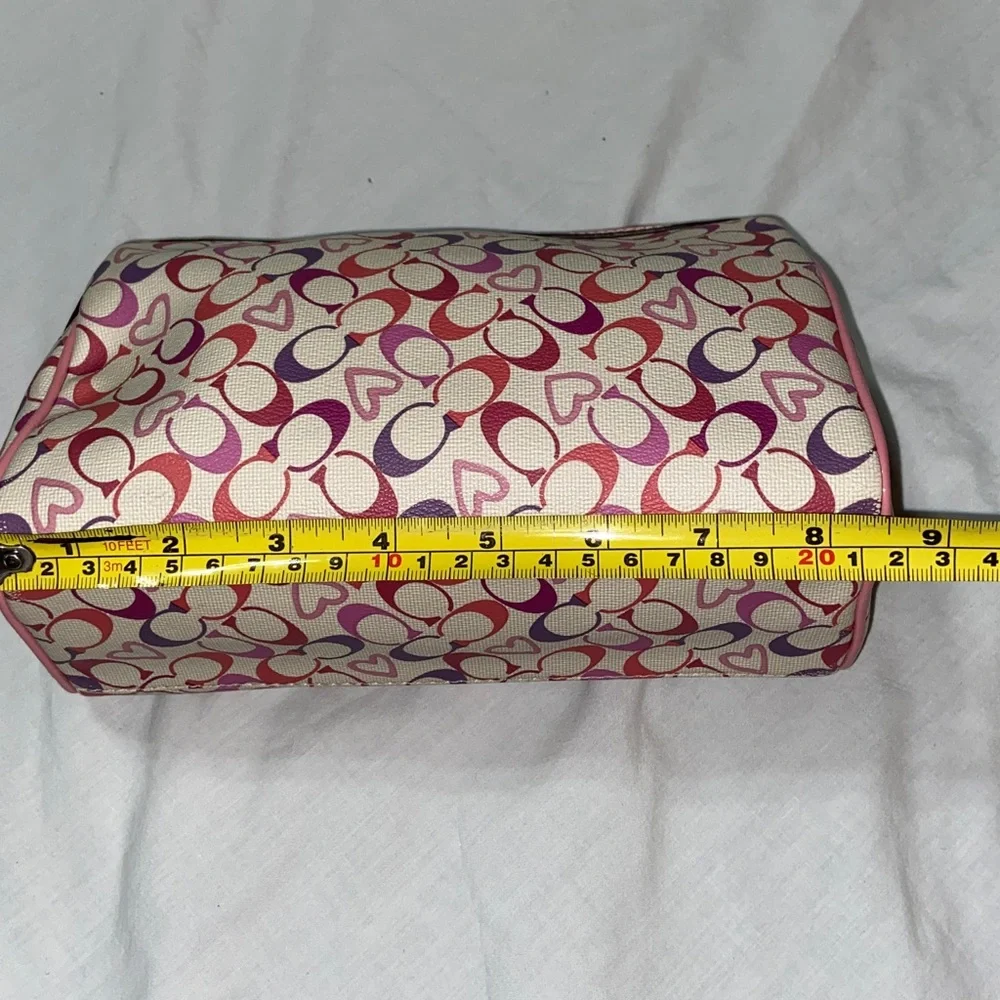 Vintage Gorgeous Coach Heritage Tattersall Bias Hearts logo cosmetic bag